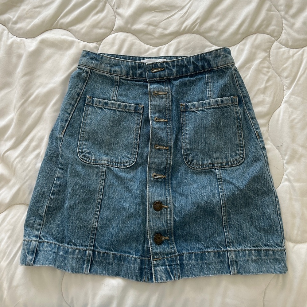 Ann Taylor Blue Denim A-Line Skirt